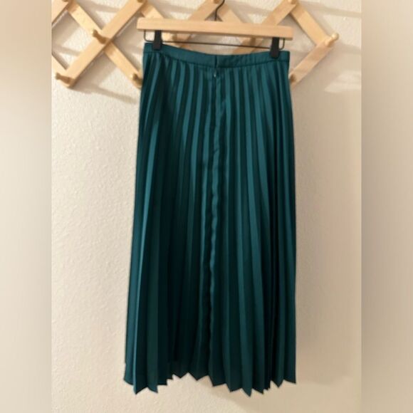 J.Crew Pleated midi skirt AC473 ACADEMIC GREEN 00 - Picture 6 of 9